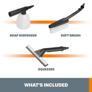 Worx Hydroshot Household Cleaning Kit Brush Soap Dispenser and Squeegee WA4070