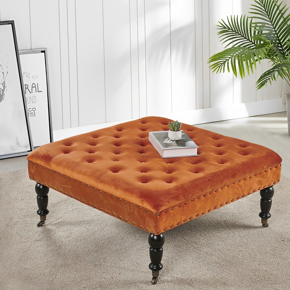 Home Soft Things Supersoft Tufted Coffee Table Ottoman   33\