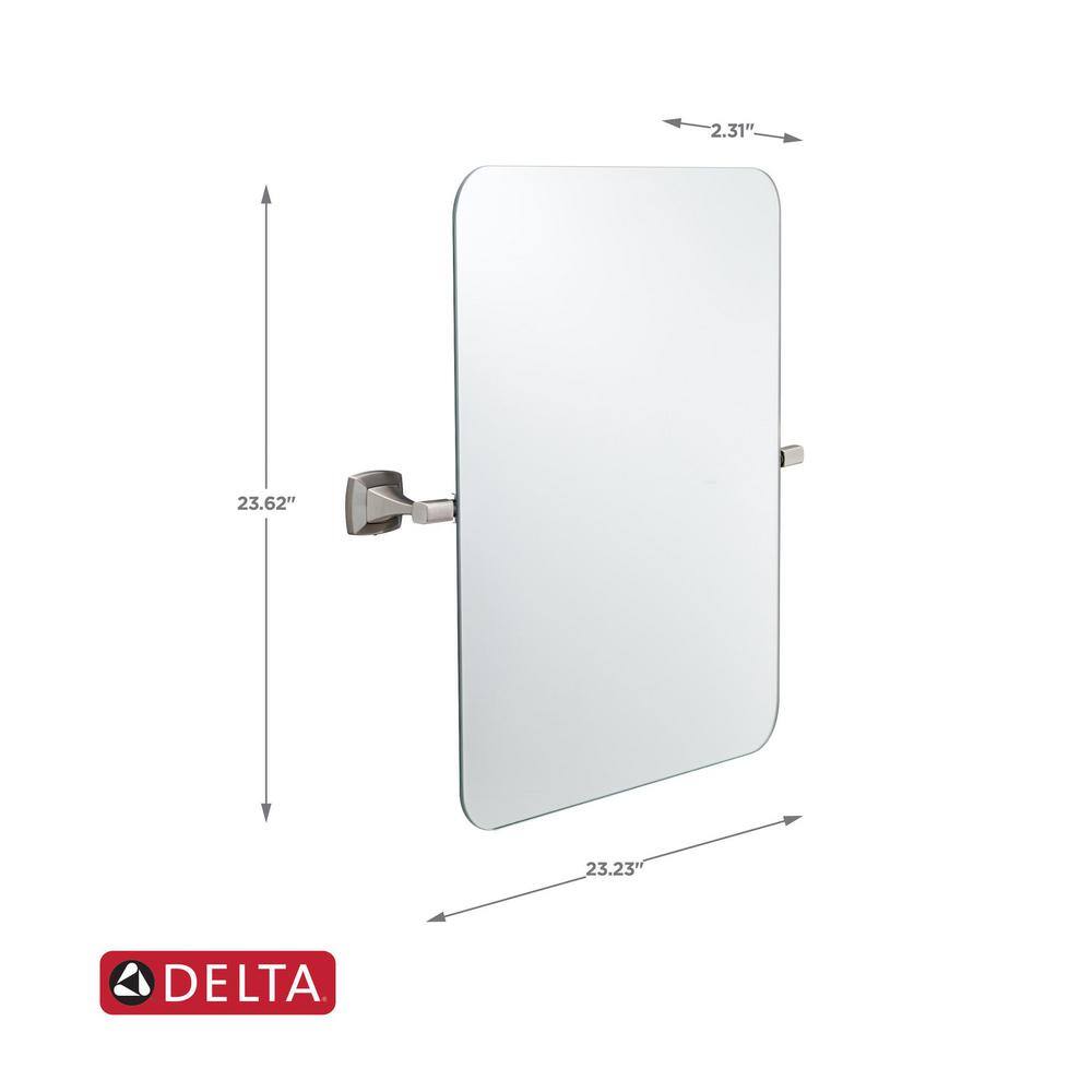 Delta Portwood 23 in. x 23 in. Single Tilt Mirror in SpotShield Brushed Nickel PWD69-BN