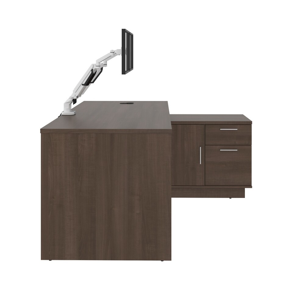 BESTAR Equinox 72W L Shaped Desk with Monitor Arms