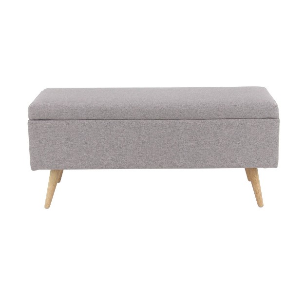 Contemporary Storage Bench Gray Olivia amp May