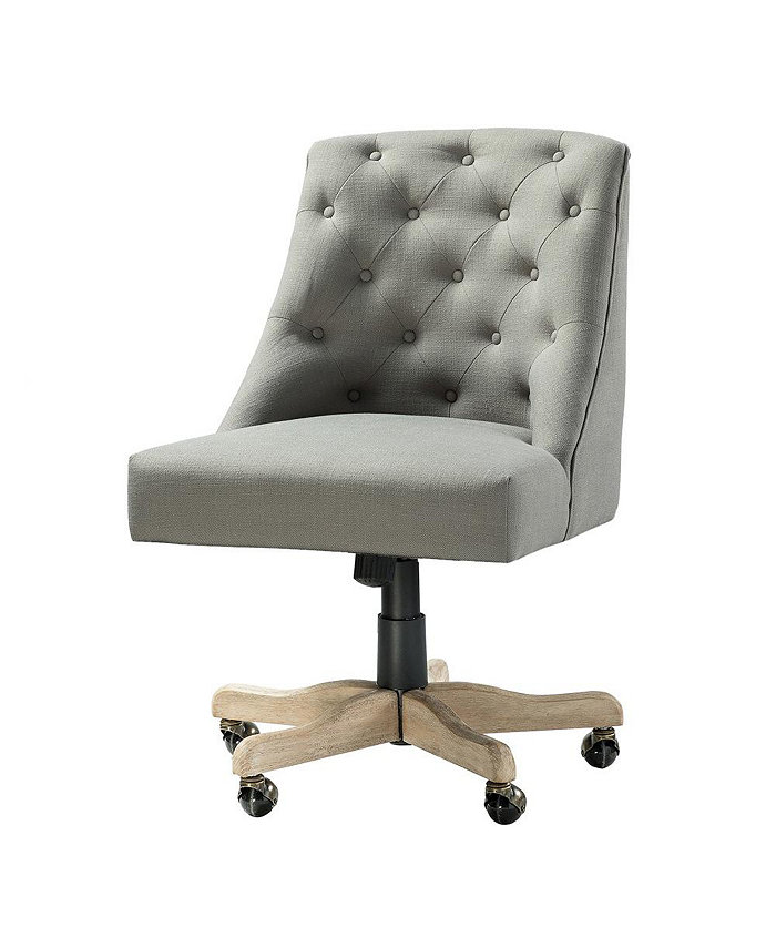 Hulala Home Modern Upholstered Tufted Armless Home Office Chair