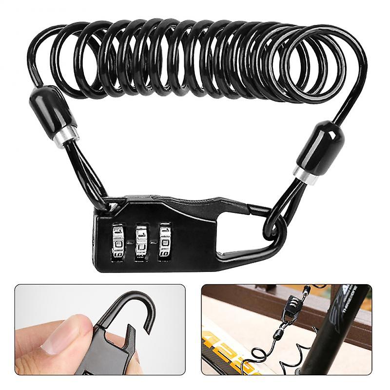 Helmet Lock Portable Steel Cable Lock 3 Digit Password Combination Bicycle Helmet Lock Mountain Bike Wire Lock Bike Accessories