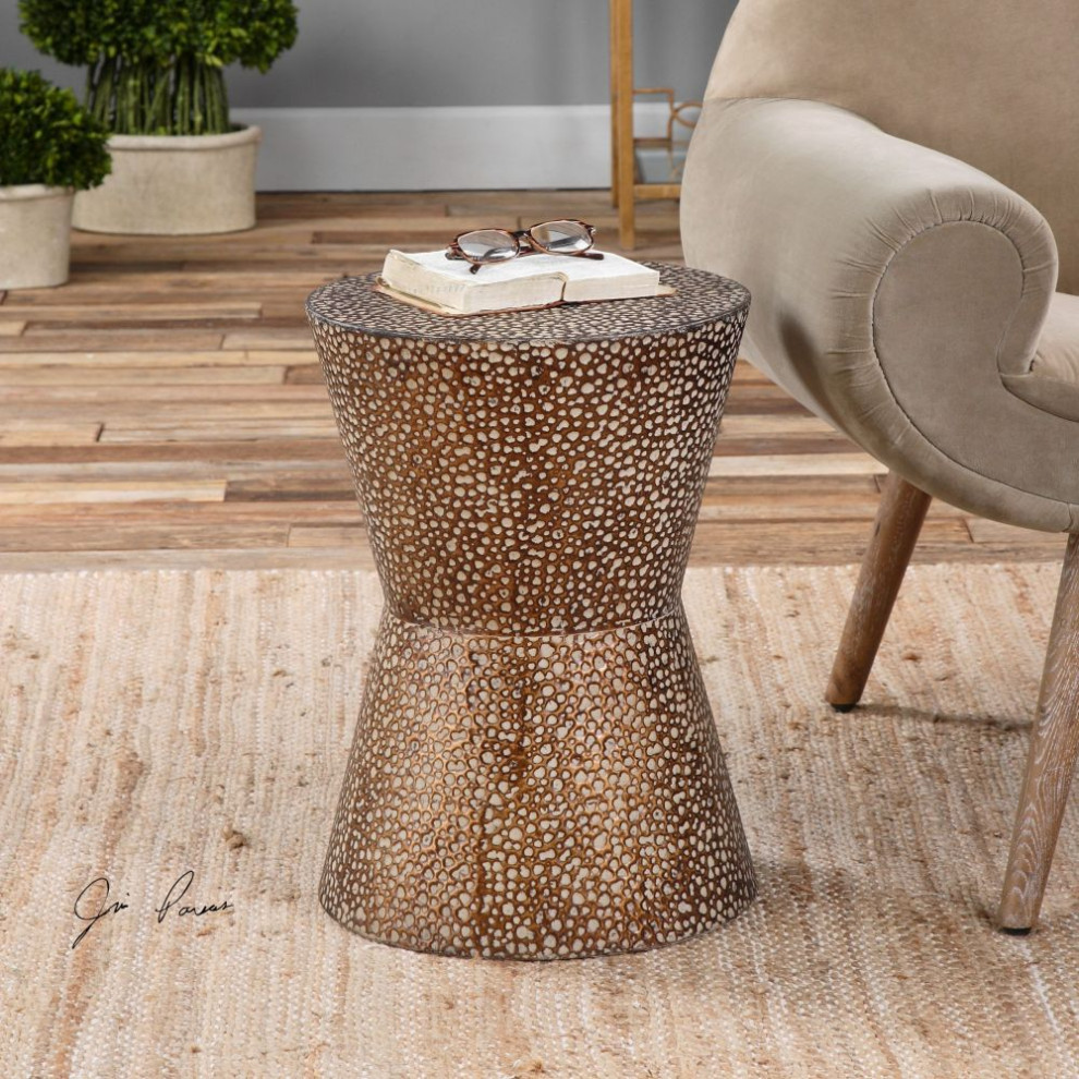 Uttermost Cutler 14 x 20 quotDrum Shaped Accent Table   Contemporary   Side Tables And End Tables   by HedgeApple  Houzz