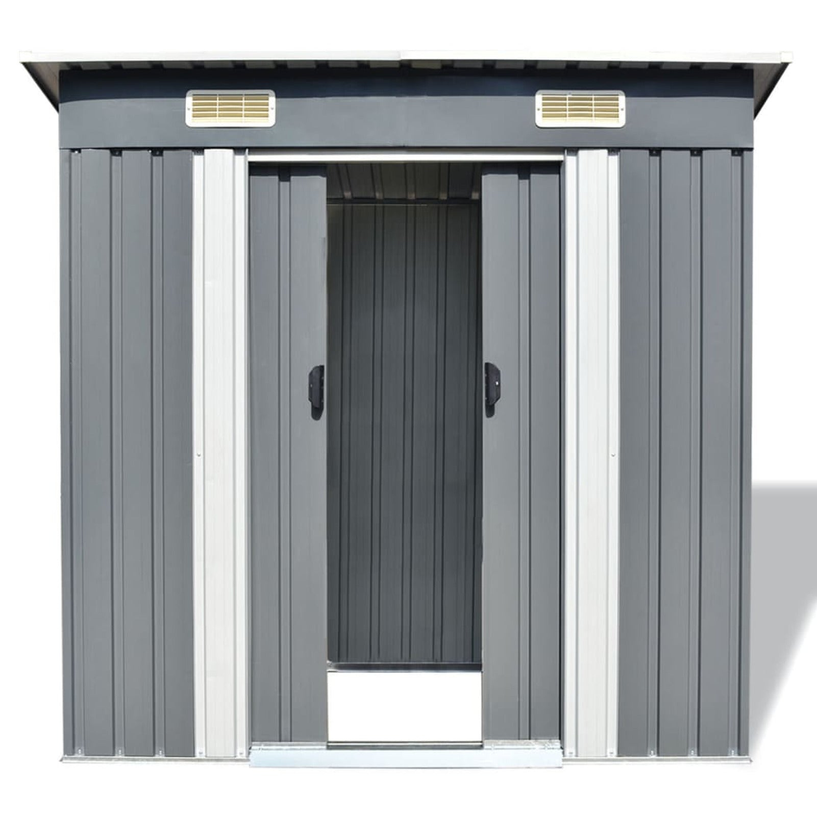 walmeck Garden Shed Gray Metal 74.8"x48.8"x71.3"