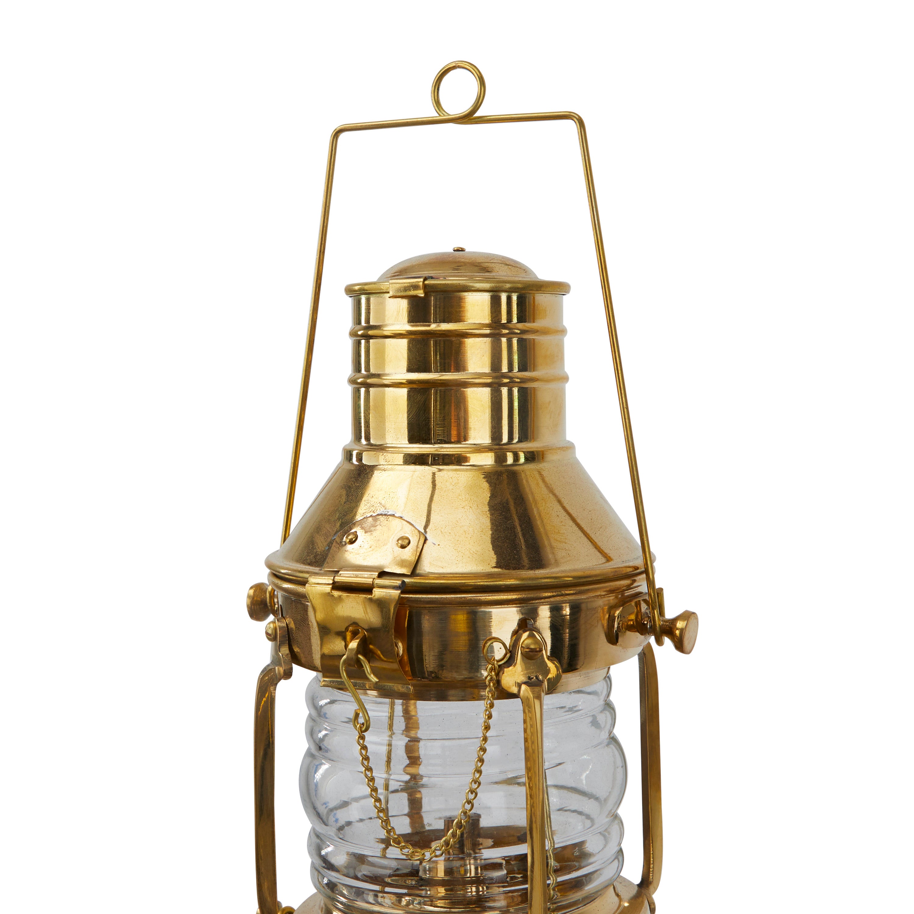 DecMode Gold Brass Candle Lantern with Handle