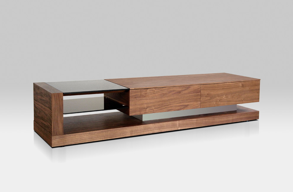 Modrest Mali Modern Walnut TV Stand   Contemporary   Entertainment Centers And Tv Stands   by Vig Furniture Inc.  Houzz