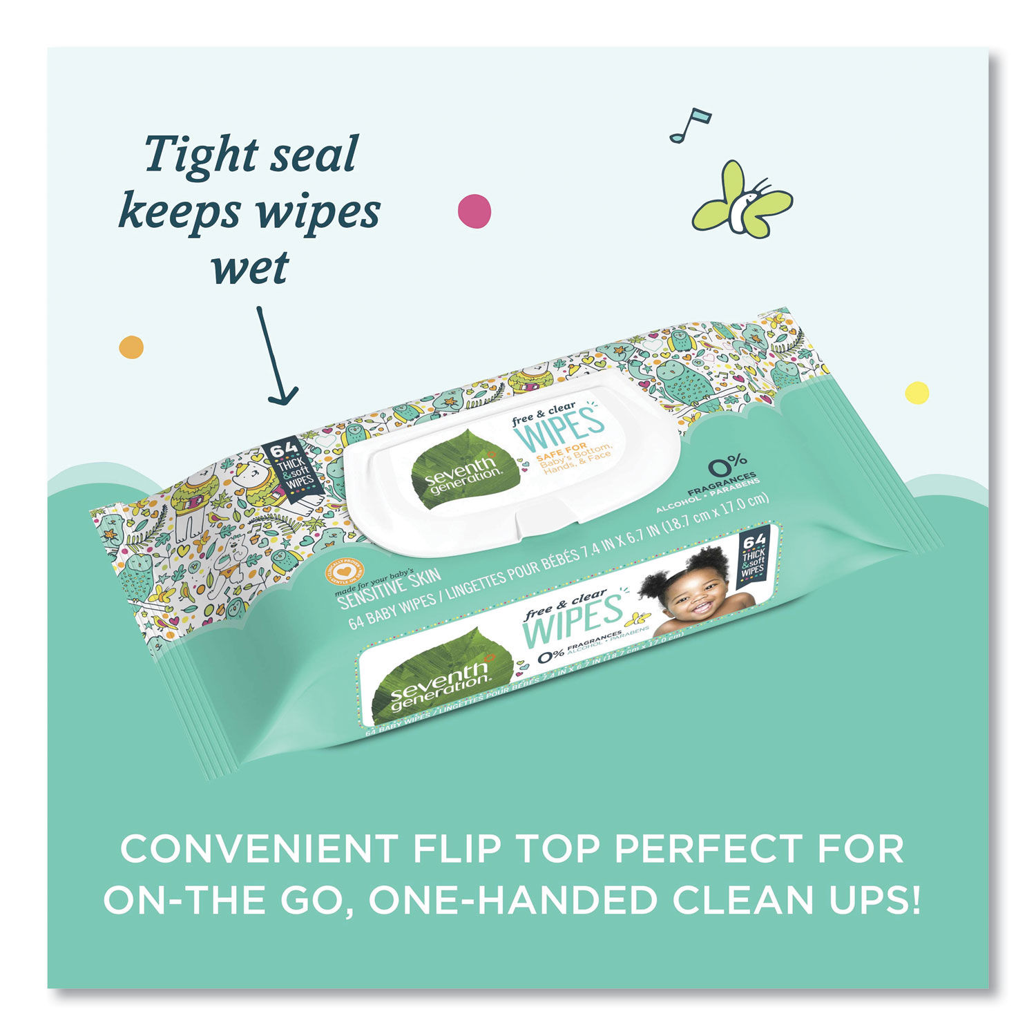 Free and Clear Baby Wipes by Seventh Generationandreg; SEV34208