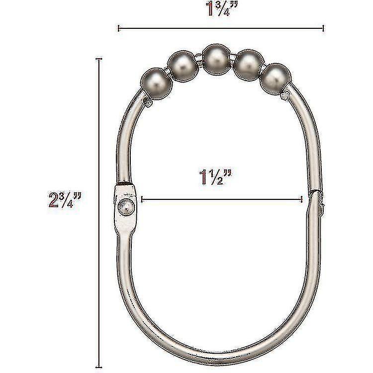 Depot Set Of 12 Stainless Steel Wide Shower Curtain Ring Hooks (shiny Nickel)