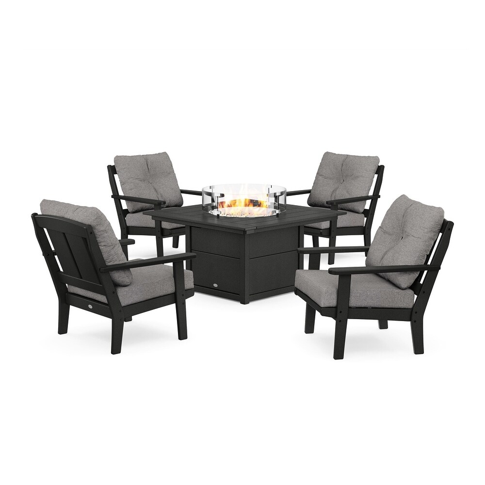 Mission 5 Piece Deep Seating Set with Fire Pit Table