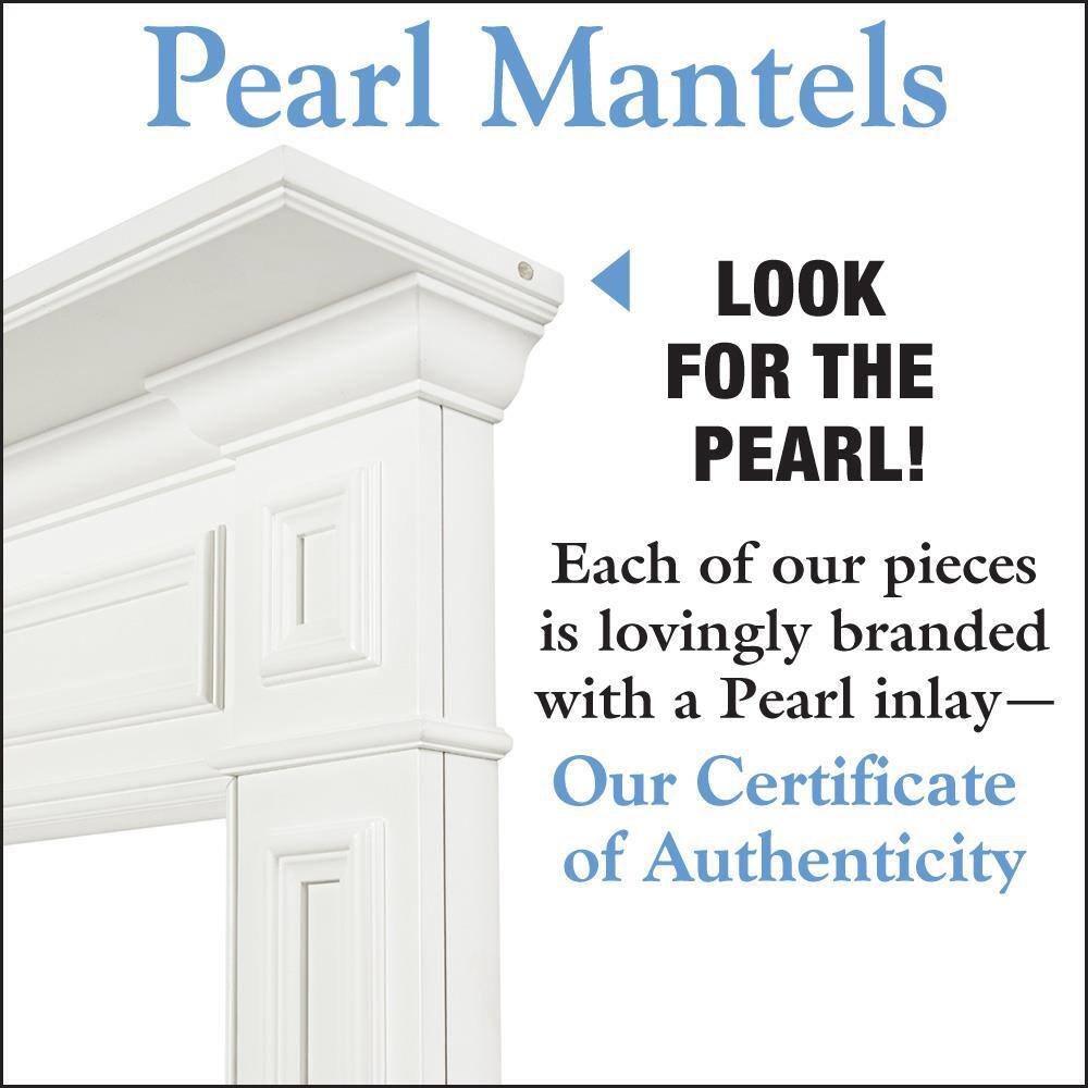 Pearl Mantels 48 in. x 42 in. Interior Opening Crisp White Full Surround Fireplace Mantel RPS48525D