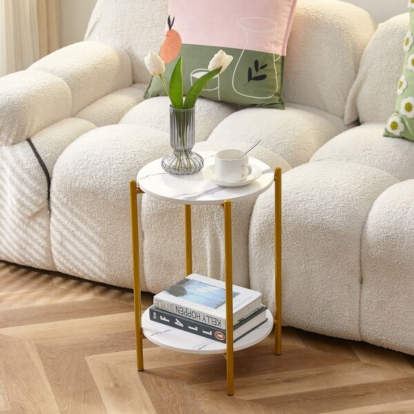 KOSSMAI 2-Layer End Coffee Side Table