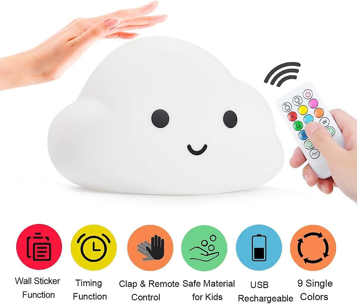 Soft Night Light For Kids， Portable Silicone Bedside Lamp， Baby Breastfeeding Lamp， Color Changing， Eye Caring， Touch And Remote Control