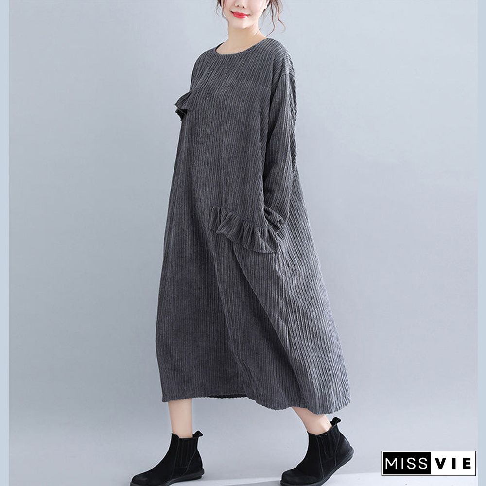 Women Kintted Dress Casual Loose Pullover Long Shirt