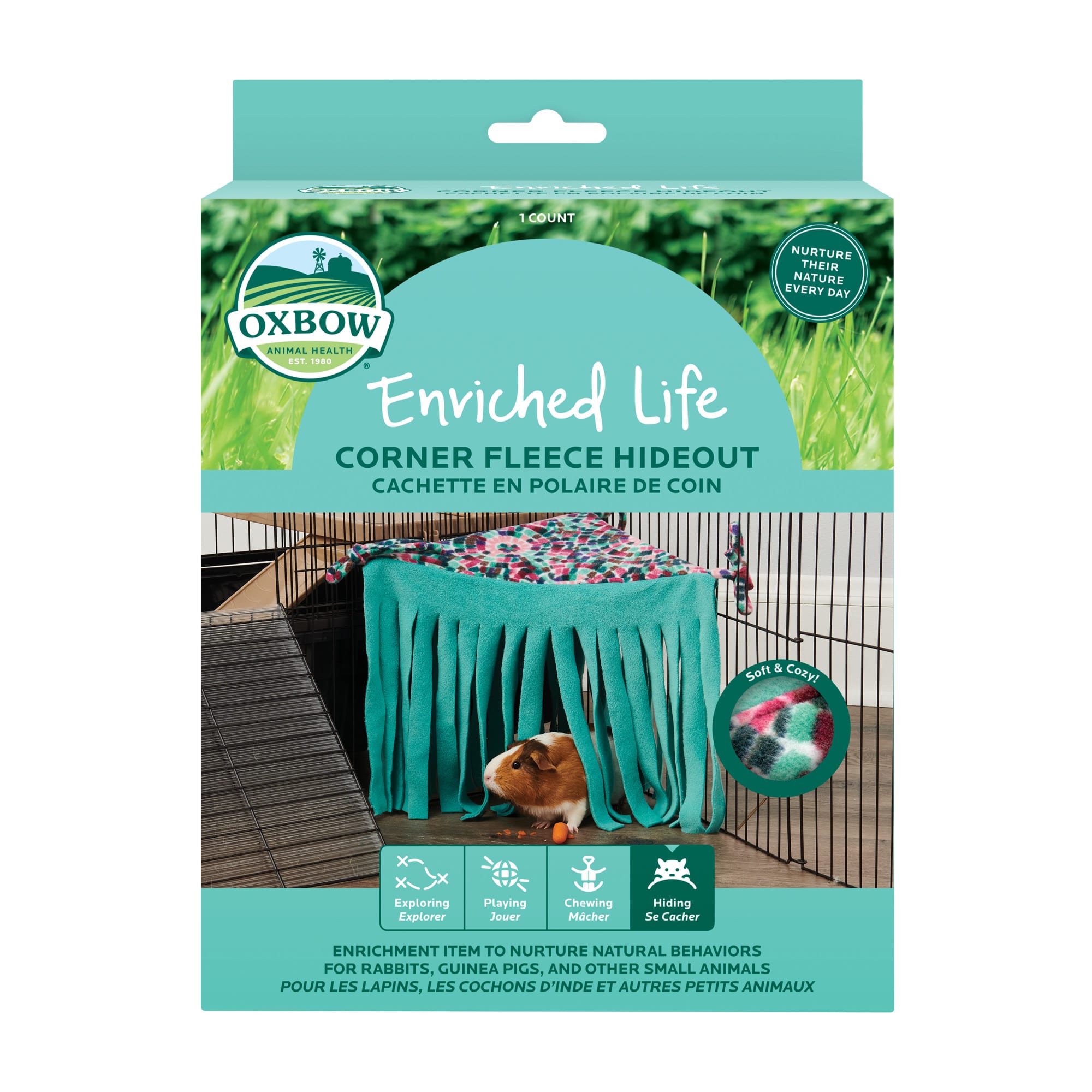 Oxbow Animal Health Enriched Life Corner Fleece Hideout Toy