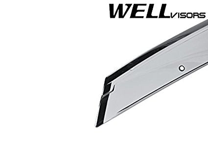 WellVisors Side Window Wind Deflector Visors - Fiat 500 500C 500E 12-17 2012 2013 2014 2015 2016 2017 Premium Series