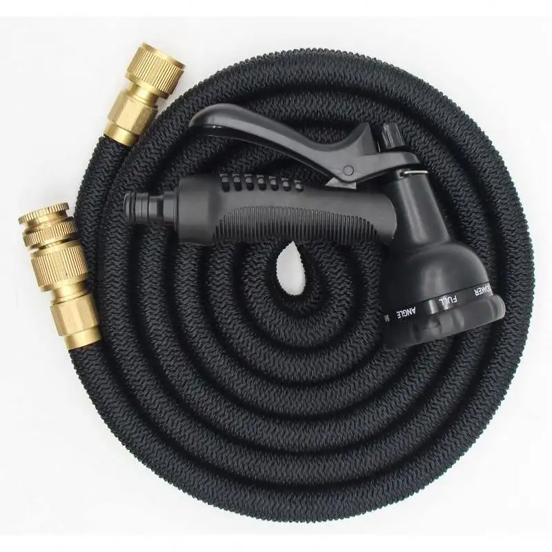 25 ft 50 ft 75 ft Green Black Garden Magic Expandable Hose 3 Layer Latex Inner Tube with 10 Function Water Spray Gun/