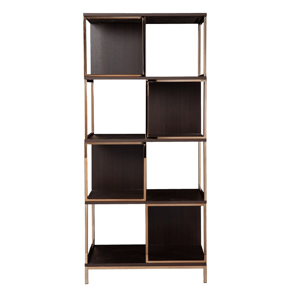 SEI Furniture Contemporary Brown Wood Etagere