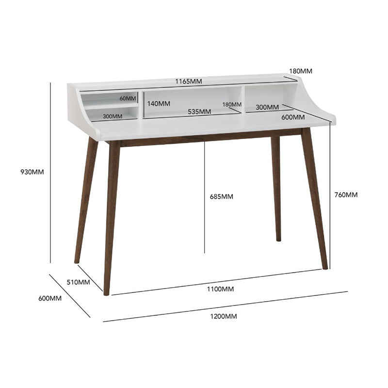 LAGOM Study Desk 120cm - White & Walnut