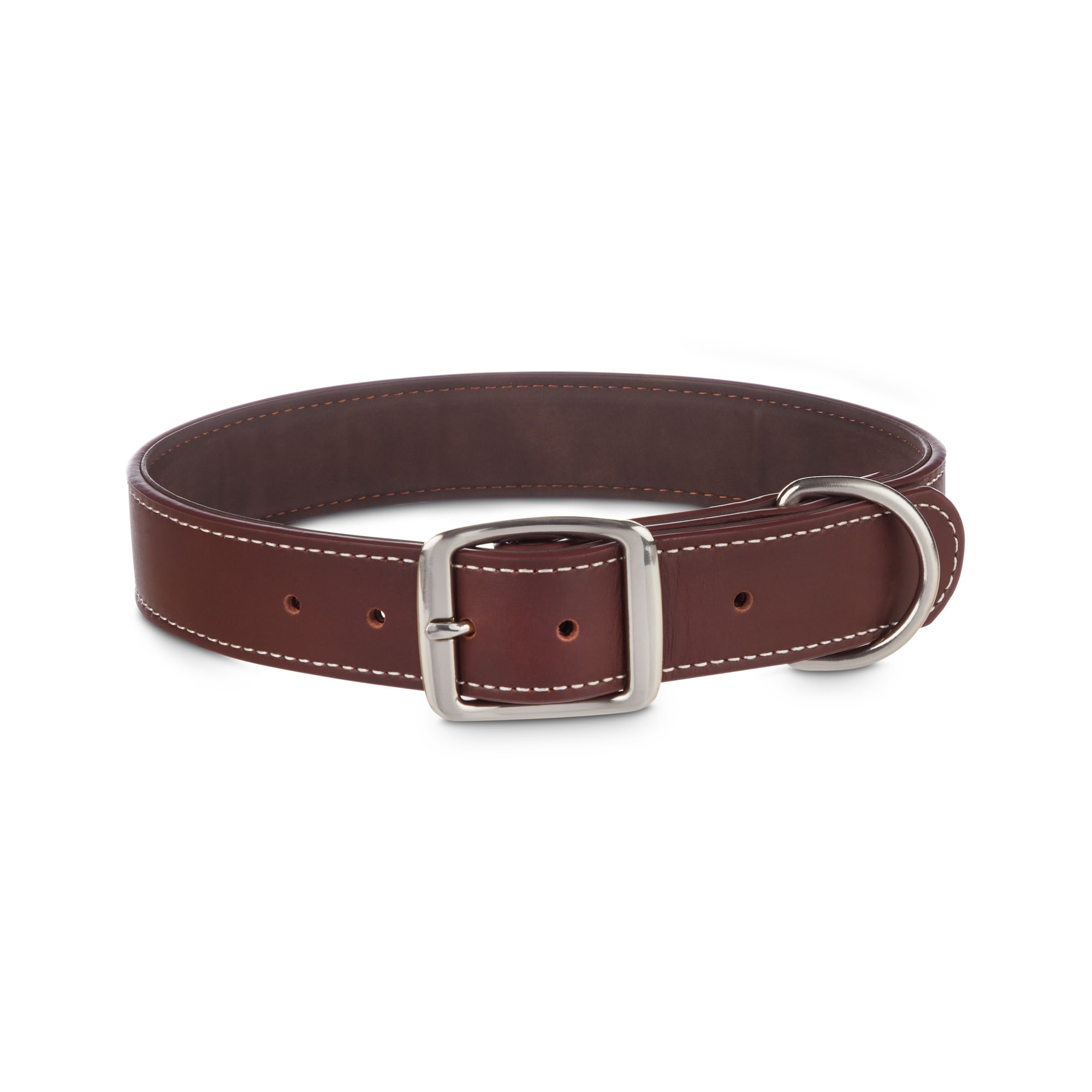 YOULY Brown Leather Collar for Big Dogs， X-Large/XX-Large