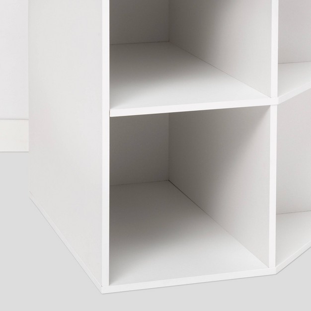 Corner Cube Bookshelf White