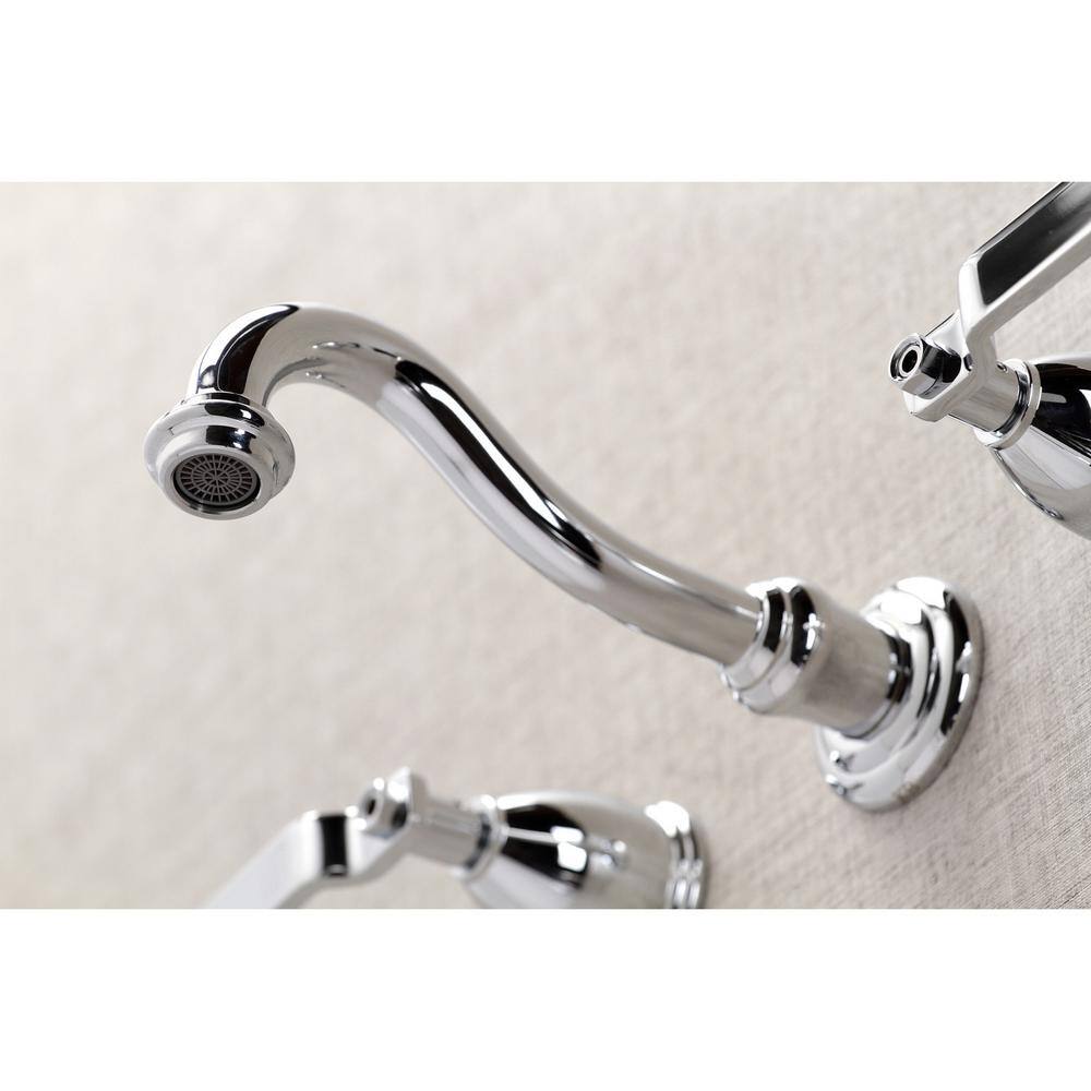 Kingston Brass Whitaker 2-Handle Wall Mount Tub Faucet in Polished Chrome (Valve Included) HKS3021KL