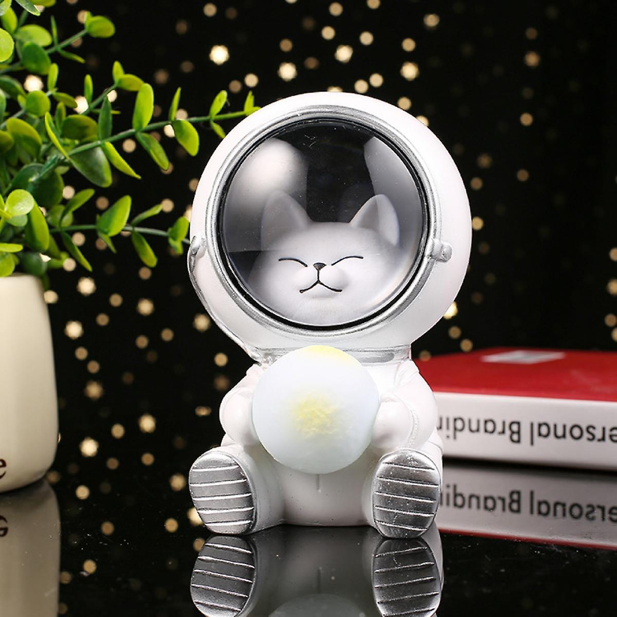 Cute Spaceman Led Night Light Nursery Astronaut Moon Lamps Galaxy Guardian Desktop Decoration Light Birthday Gift (space Cat)