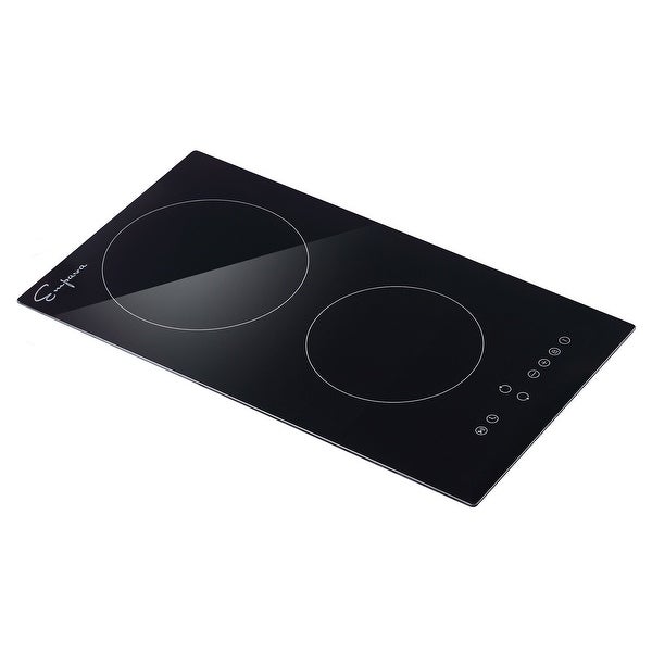 12-in Built-In Radiant Electric Cooktop in Black with 2 Elements - 12