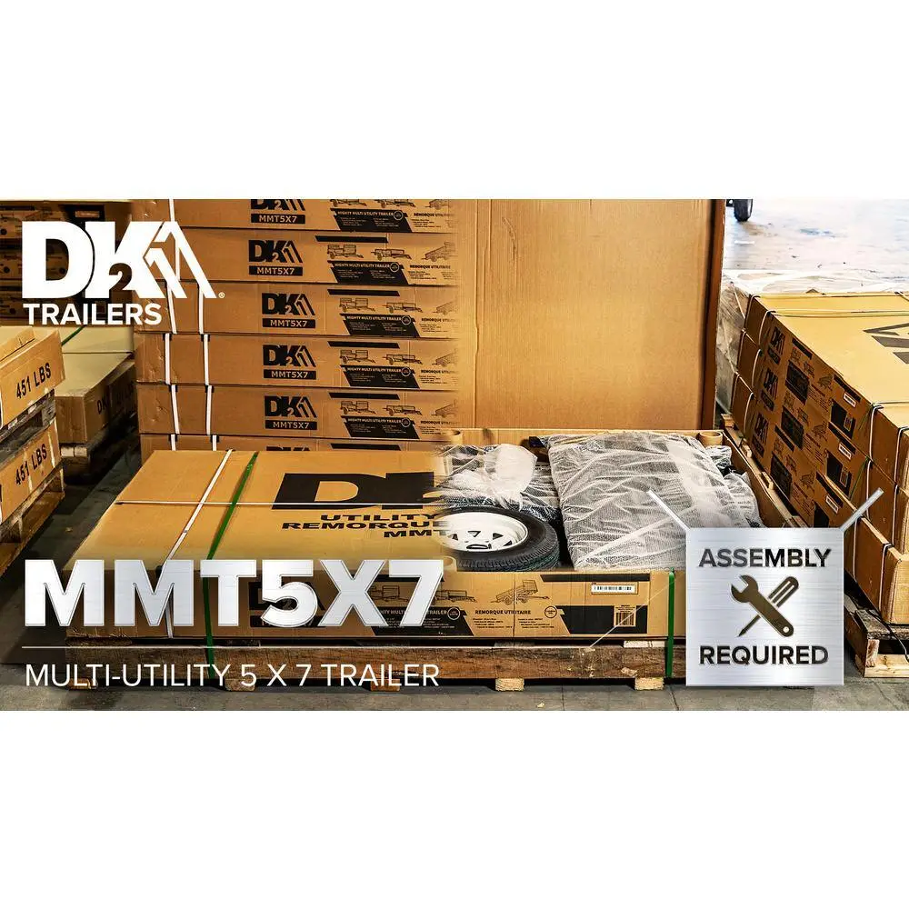 DK2 4.5 ft. x 7.5 ft. Single Axle Utility Trailer Kit with Drive-Up Gate MMT5X7-DUG