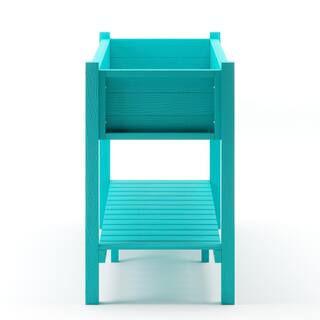 LUE BONA 48 in. x 18 in. x 30 in. Blue Raised Planter Boxes Elevated Plastic Garden Bed Stand for Backyard Patio Balcony DPTHD230022-8