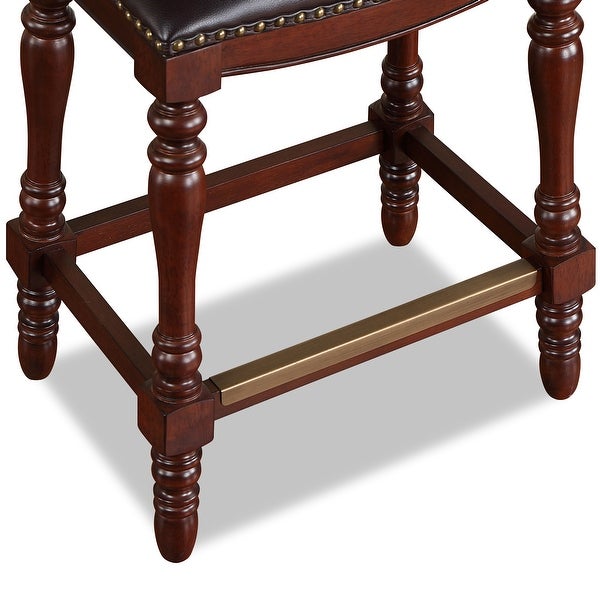 Cordale Faux Leather Saddle Seat Counter Stool by Greyson Living