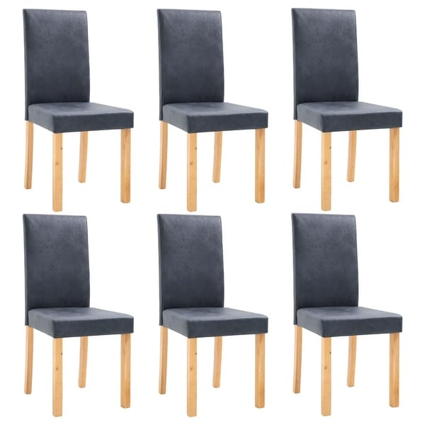 Dining Chairs 6 pcs Gray Faux Leather