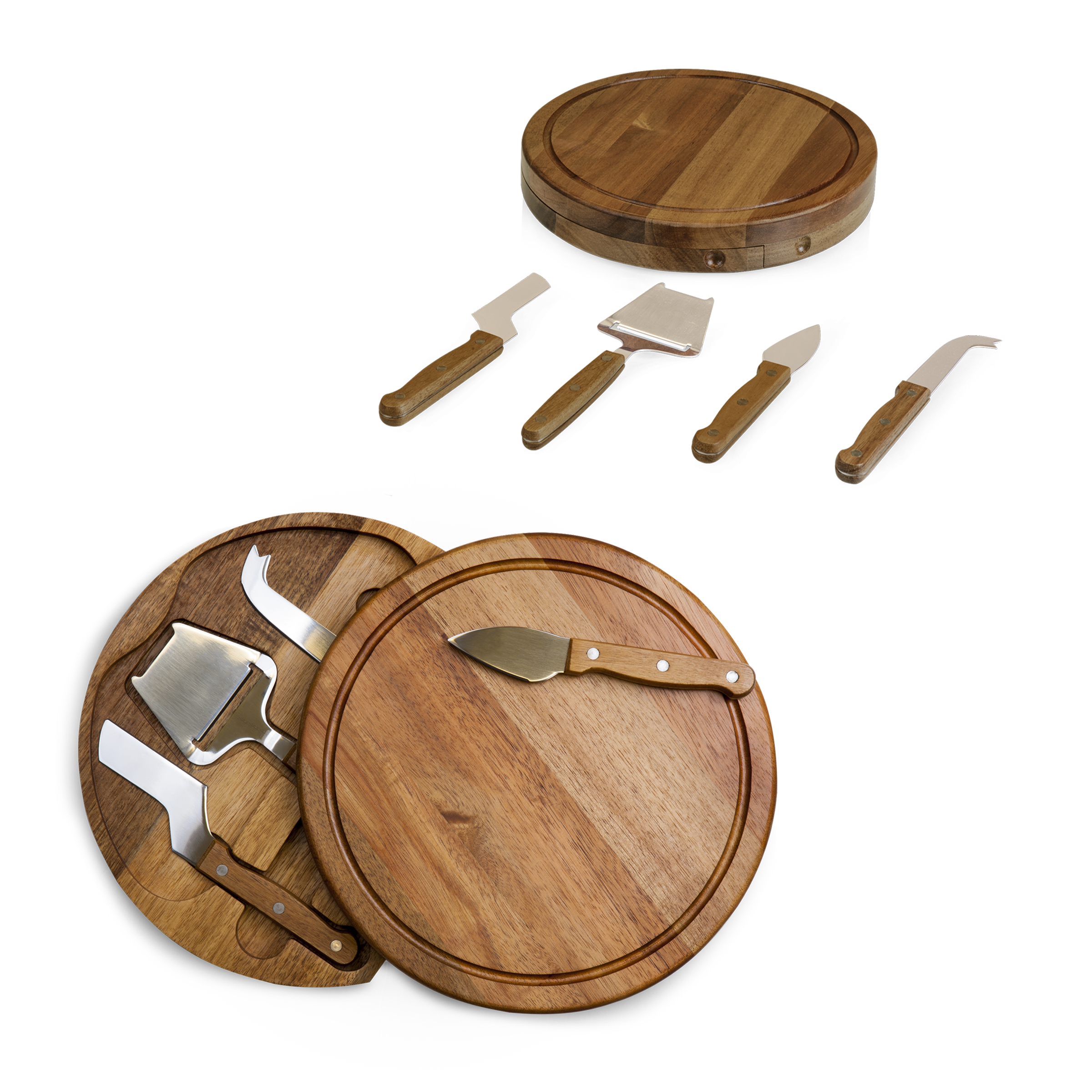 TOSCANA Acacia Circo Cheese Cutting Board and Tools Set