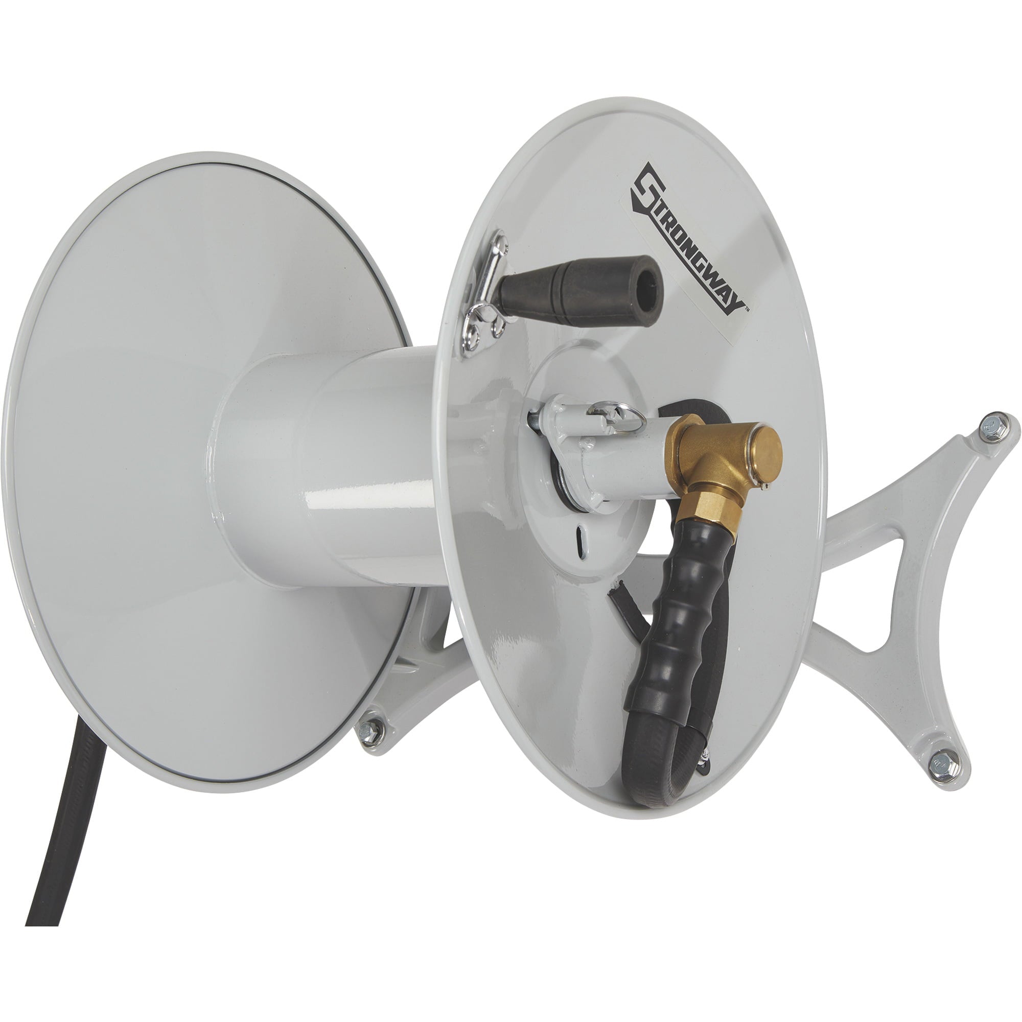 Strongway Wall-Mount Hose Reel w/6ft Lead-In Hose- Holds 5/8inx150ft Hose