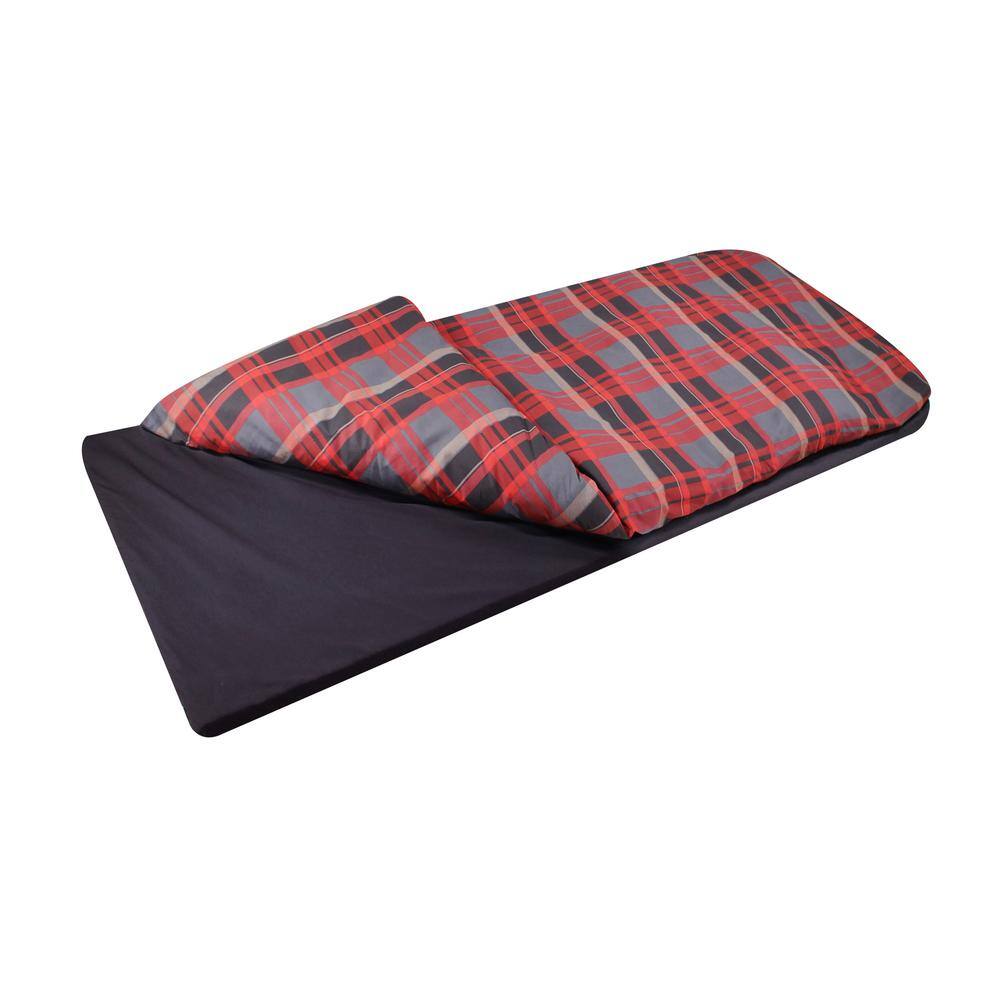 Disc-O-Bed Children's Duvalay with Luxury Lumberjack Pattern Memory Foam Sleeping Bag and Duvet 50354