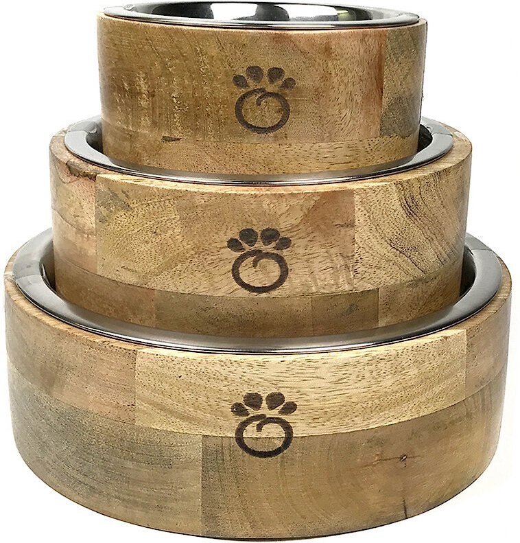 GF Pet Mango Wood Cat and Dog Bowl