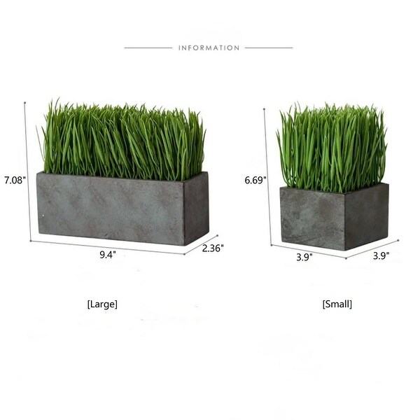 RusticReach Faux Grass in Black Pot