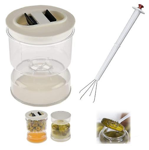 Miman Pickle And Olives Jar Container， Leak-proof Juice Separator