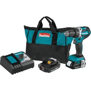 Makita 18V LXT Lithium-Ion Compact Brushless Cordless 12 in. Driver-Drill Kit w (2) Batteries (2.0Ah) Charger Bag XFD12R