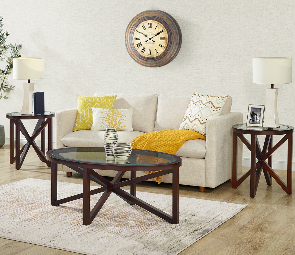 Picket House Furnishings Trinity 3 Piece Occasional Table Set   Transitional   Coffee Table Sets   by Homesquare  Houzz