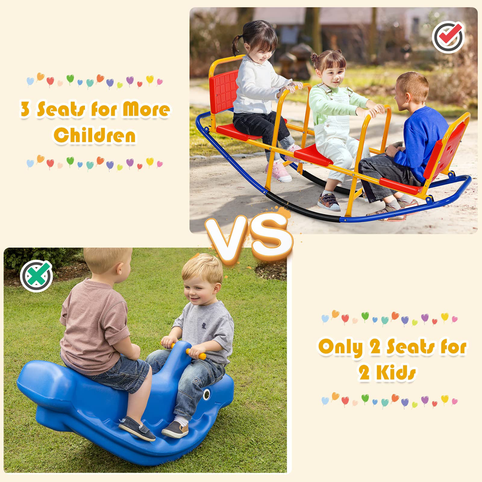 Kids Seesaw Swivel Teeter Totter Playground Equipment