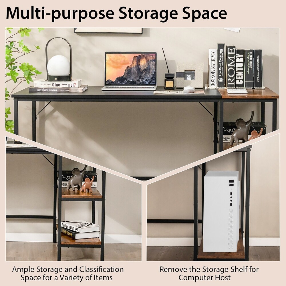 Costway 55'' Computer Desk Writing Workstation Study Table Home Office