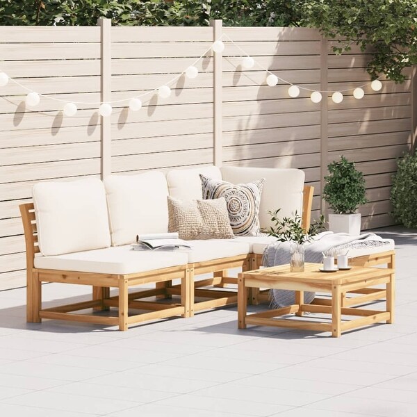 vidaXL Patio Sofa with Cushions 2Seater Outdoor Loveseat Solid Wood Acacia