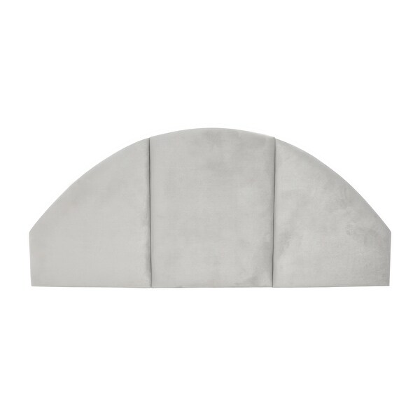 Queen Sized Upholstered Velvet Sound Reducing Panel Arched Headboard - - 37176438