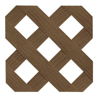 Veranda 4 ft. x 8 ft. Brazilian Walnut Garden Diamond Vinyl Lattice 73004144