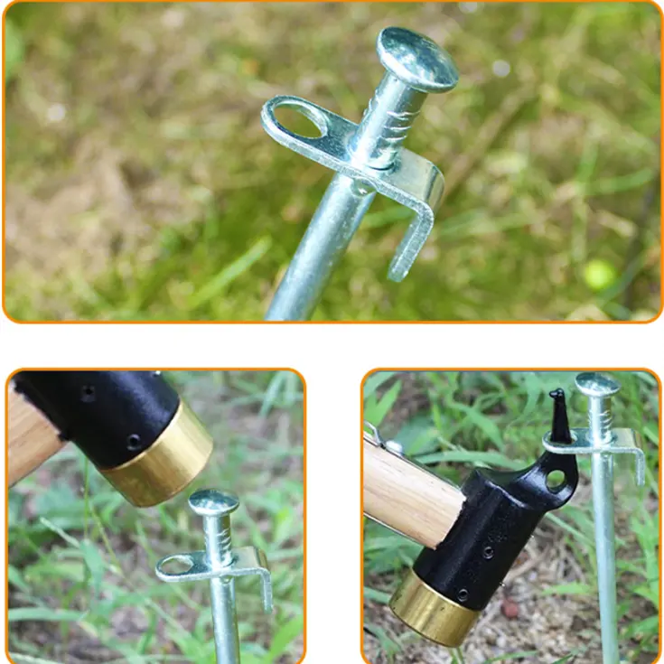 Factory wholesale white steel titanium tent nail outdoor tools other camping   hiking products 20 30 40 cm screw tent pegs