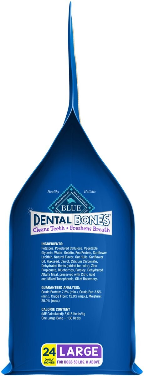 Blue Buffalo Dental Bones All Natural Rawhide-Free Large Dental Dog Treats