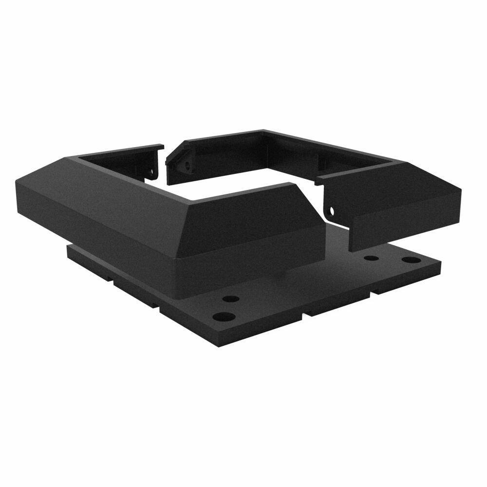 Barrette Outdoor Living VersaRail 4.25 in. x 4.25 in. Matte Black Aluminum Rail Post Mount with Trim 73041362