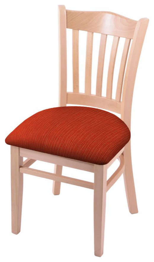 3120 18 Chair with Natural Finish and Graph Poppy Seat   Transitional   Dining Chairs   by VirVentures  Houzz