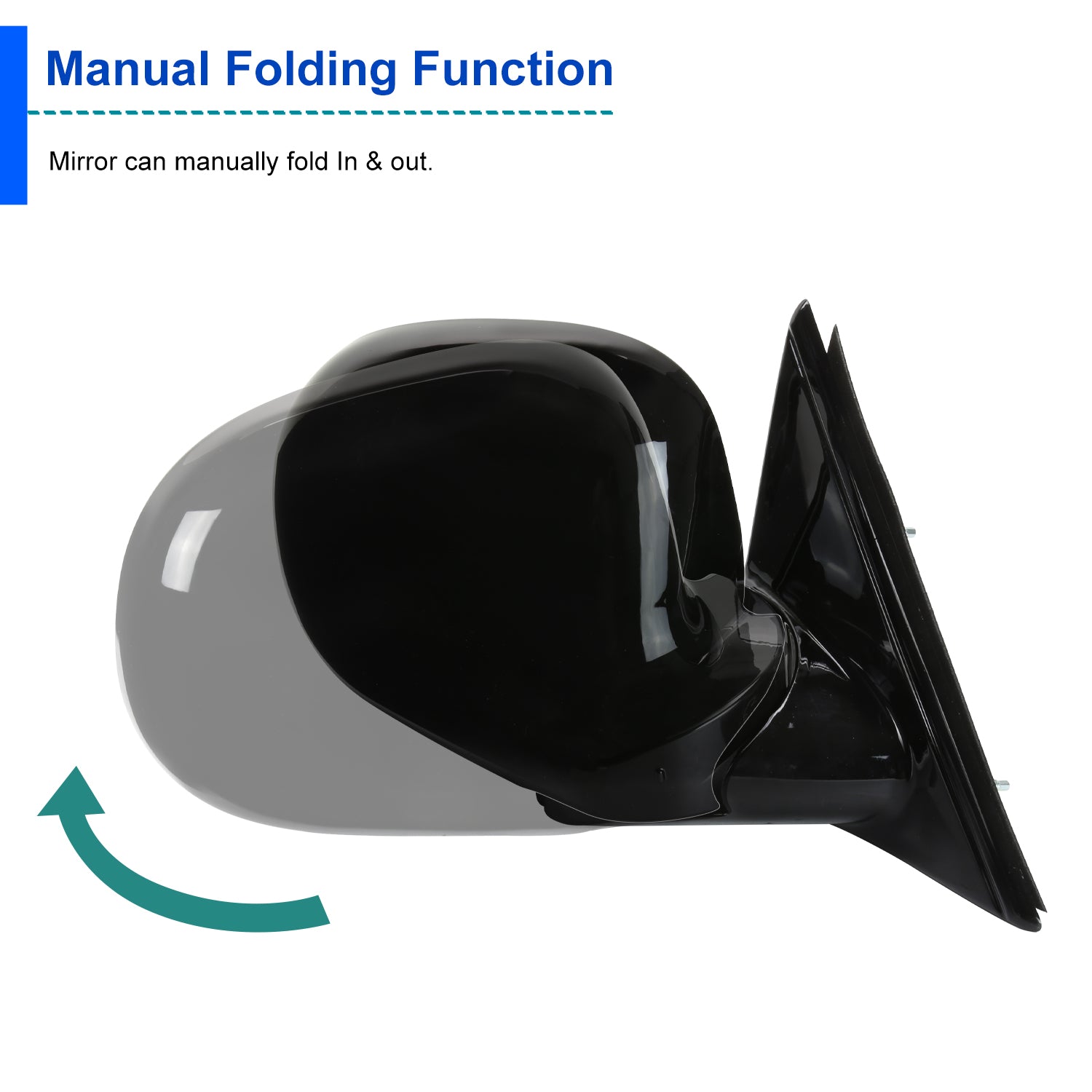 Spec-D Tuning Glossy Black Right Side Manual Side Mirrors Compatible with Chevrolet Chevy S10 1994-2001